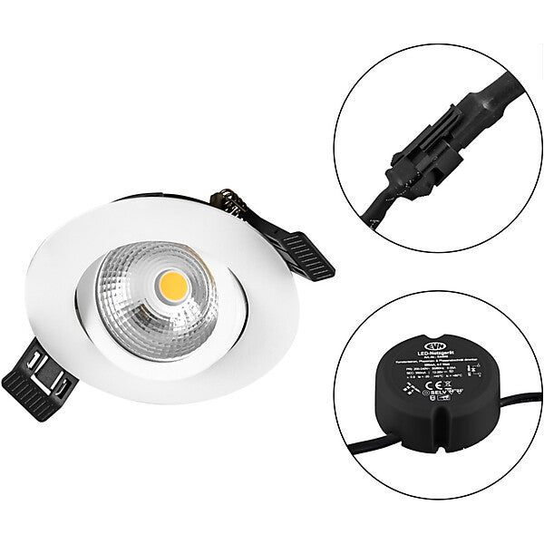 EVN-Lichttechnik LED-Einbauleuchte 230V 830, dim., ws S060102
